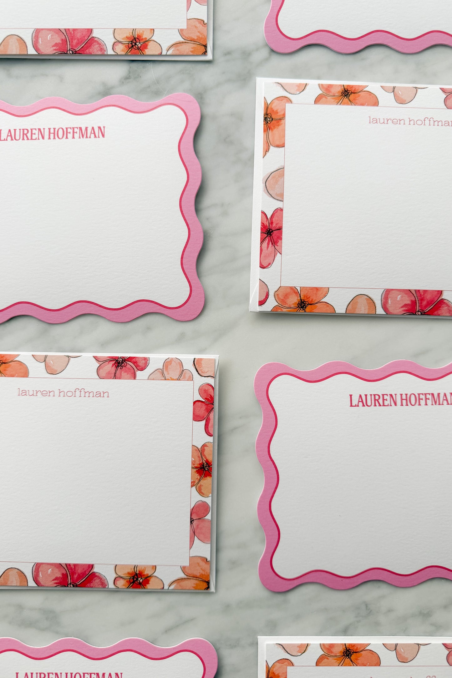 Scalloped Edge Personalized Notecards