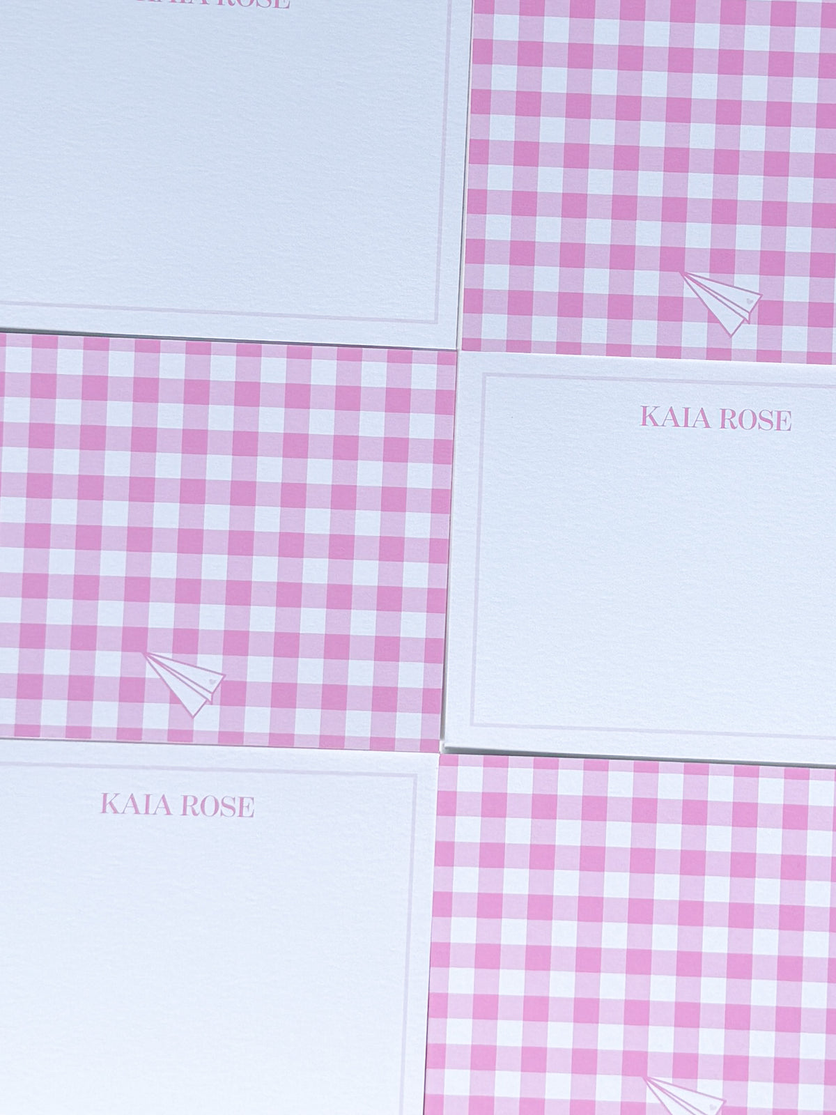 Gingham-Backed Notecards