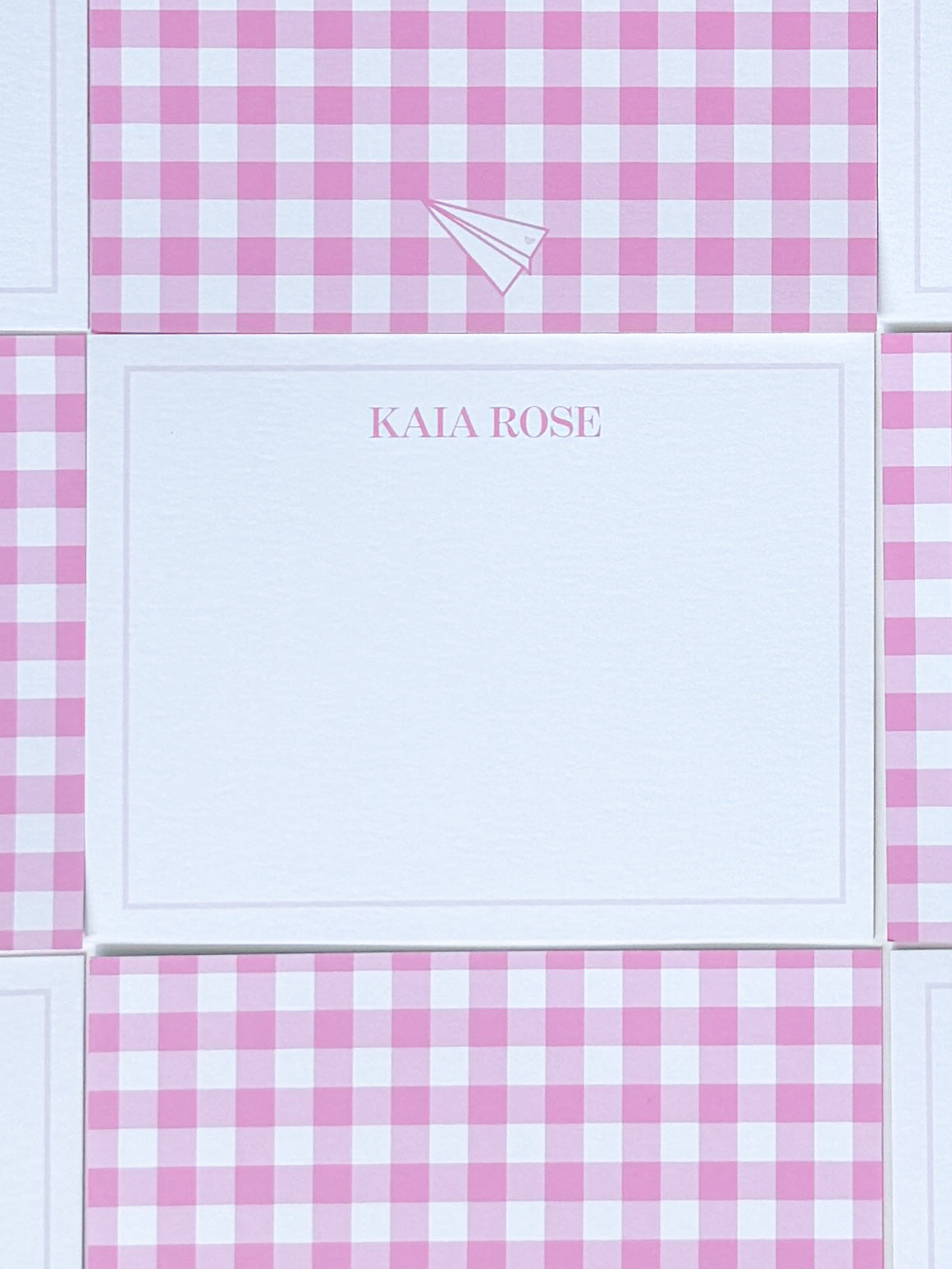 Gingham-Backed Notecards