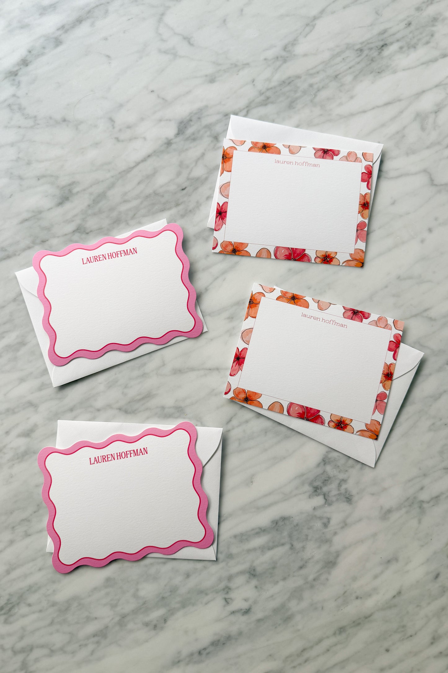 Scalloped Edge Personalized Notecards