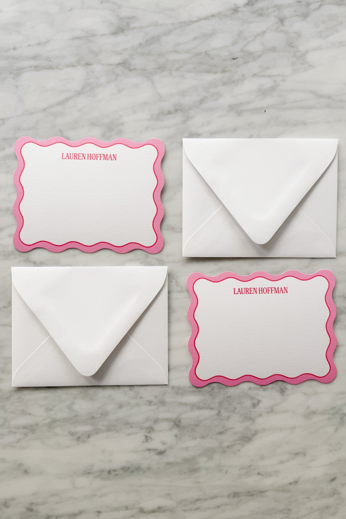 Scalloped Edge Personalized Notecards