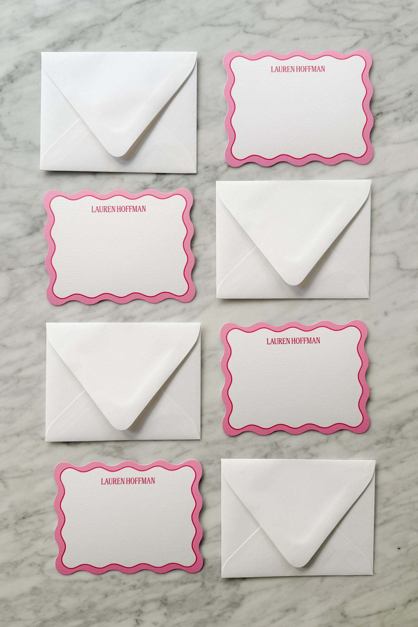 Scalloped Edge Personalized Notecards