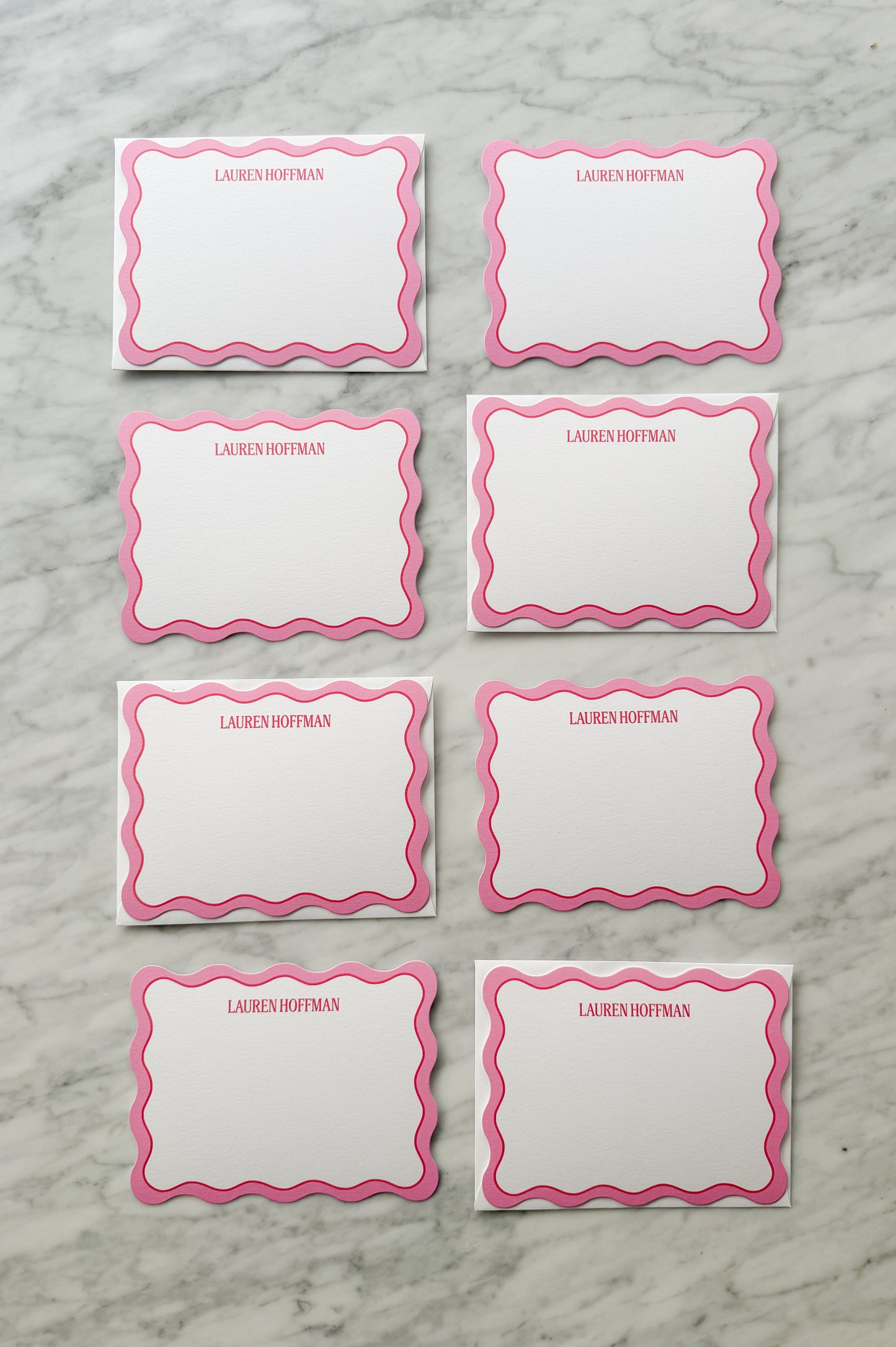 Scalloped Edge Personalized Notecards