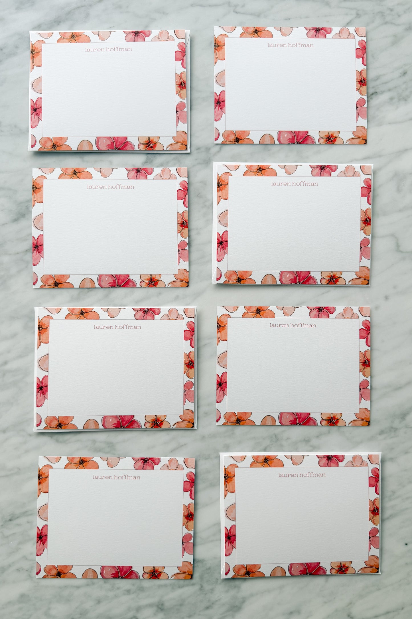 Watercolor Floral Personalized Notecards