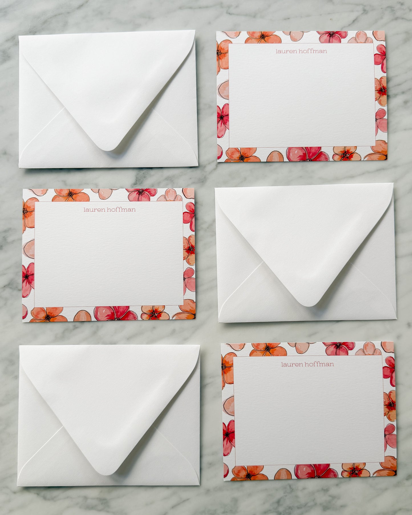 Watercolor Floral Personalized Notecards