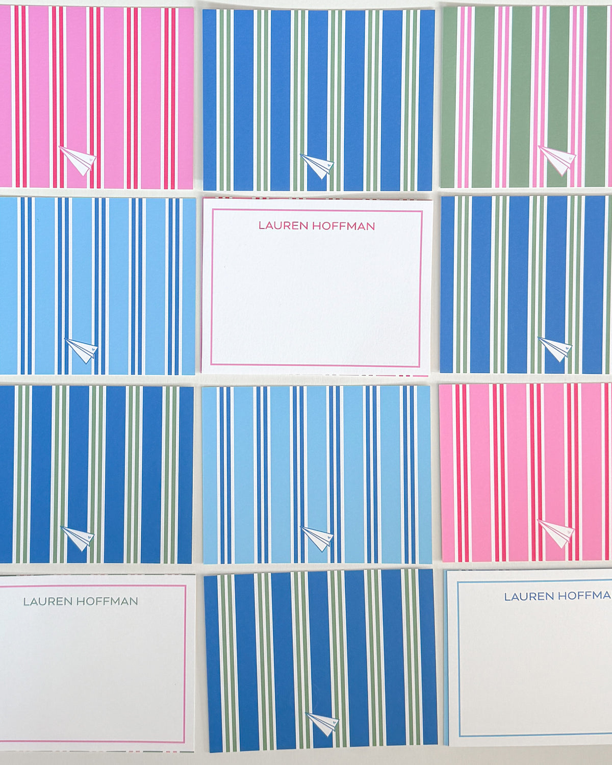 Stripe Society Notecards