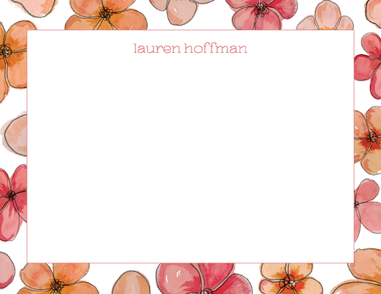 Watercolor Floral Personalized Notecards
